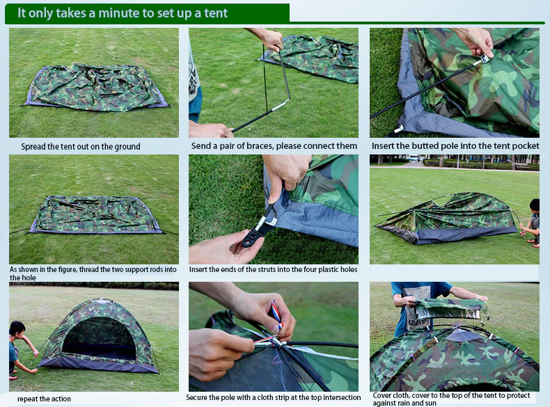 Cheap Goat Tents Ultralight Waterproof Trave Camping Lightweight Portable Army Green Tent Double Layer 3 Season Hiking Fishing Hunting Shelter   